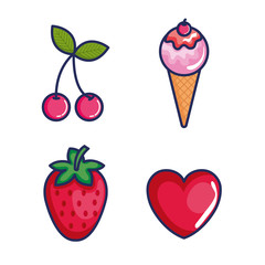 cute pop art icons vector illustration design