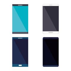 smartphones set isolated icons vector illustration design