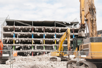 Abriss eines Parkhauses in der Innenstadt