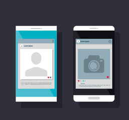 smartphones set isolated icons vector illustration design