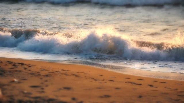 wave in beach slow motion