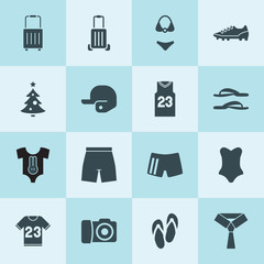 Simple 16 set of fashion filled icons
