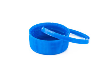 Blue plastic cap