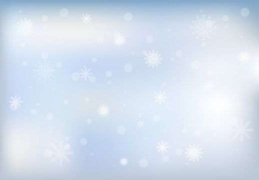 Winter and snowflake on sky background