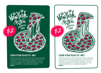Labels, logotype and lettering.Hand drawn New York pizza.