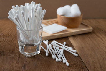 Cotton bud wood stick or cotton swab
