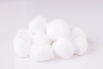 Cotton wool on white background