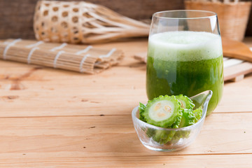 Herbal juice of green momodica , Balsam apple, Balsam pear, Bitter cucumber , Bitter gourd