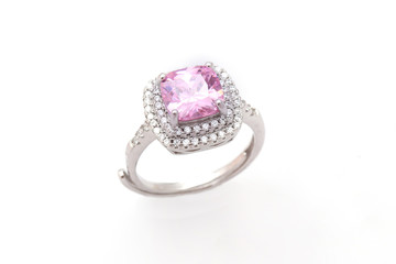 diamond and gemstone on ring