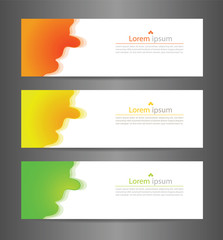 Fototapeta premium Set three colorful abstract modern banner texture. Vector banner background for web banner design