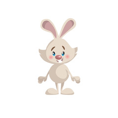 Cartoon trendy style cute bunny mascot icon. Simple gradient vector illustration isolated on white background.