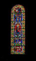 Rocamadour. Vitrail de la basilique saint Sauveur. Lot. Occitanie