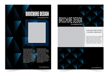 Blue Brochure template flyer design, abstract template for annual report, magazine, poster