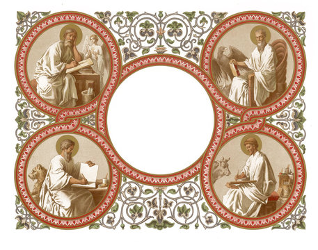 Frame with the apostles. On white background