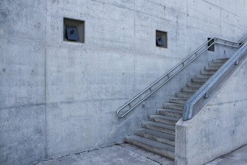 Gray city architecture stairs.