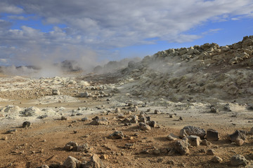Fototapeta na wymiar Hverir geothermal site in Iceland