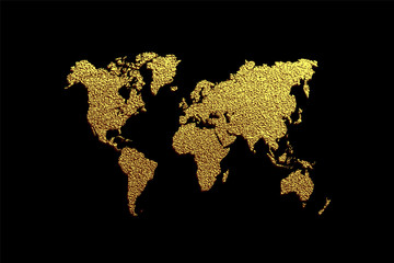 Fototapeta na wymiar Creative gold map of the world. Vector illustration. .