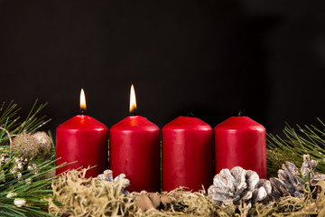 second advent candle burning