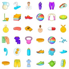 Award icons set, cartoon style