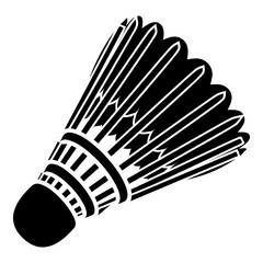 Badminton icon, simple black style