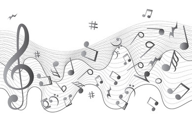 Notenschlüssel Noten Musik. Abstract musical background with notes. Music design.