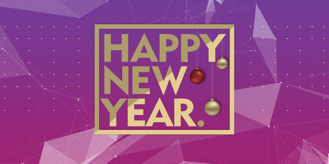 happy new year gold logo typography	