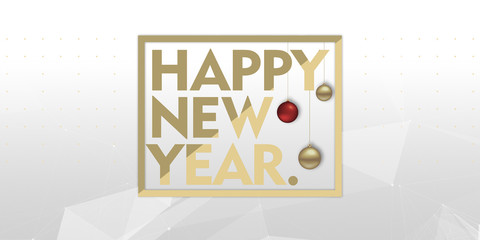 happy new year gold logo typography	