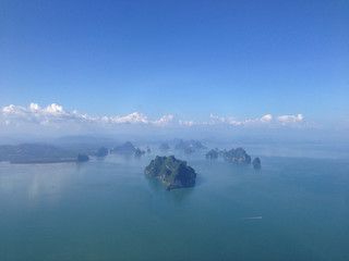 Aerial view from islands in Thailand