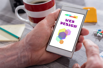 Web design concept on a smartphone