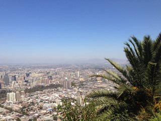 Aerial view over Santiago de Chile