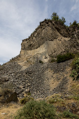 Rock formation basalt columns Symphony of the Stones near Garni, Armenia,