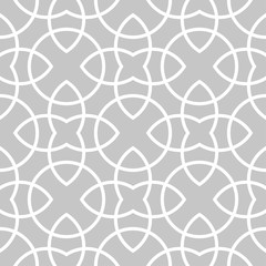 Gray and white geometric ornament. Seamless pattern