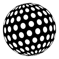 Golf ball icon, simple black style