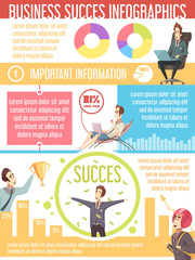 Business Success Cartoon Infographic Poster 