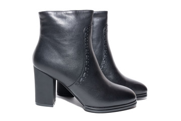 Female winter leather shoes