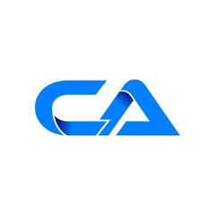 ca logo initial logo vector modern blue fold style