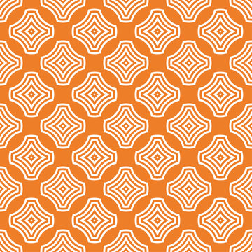 Orange Geometric Ornament. Seamless Pattern