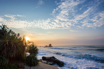 Fototapeta premium Tropical sunset and scenic beach