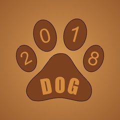 Abstract traces of a dog. Vector illustration.