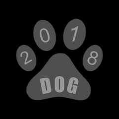 Abstract traces of a dog. Vector illustration.