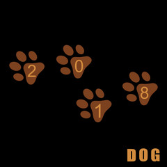 Abstract traces of a dog. Vector illustration.