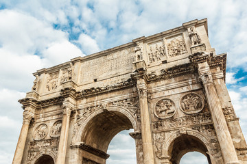 Fototapeta na wymiar Arch of Constantine with blue sky.