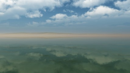 sky with clouds over the lake