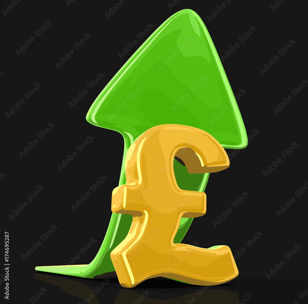 Poster pound sign with arrow up. image with clipping path
