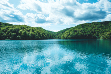 Fototapeta na wymiar Lake in Plitvice Lakes National Park, Croatia.