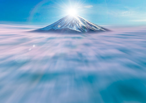 富士山と雲海と日の出