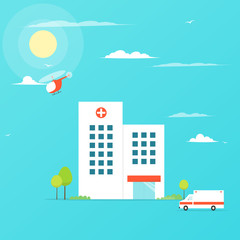 Hospital flat vector building