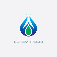 abstract waterdrop nature logo vector