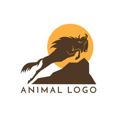 wildebeest logo sign vector illustration on white background