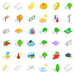 Obraz premium Lightning icons set, isometric style